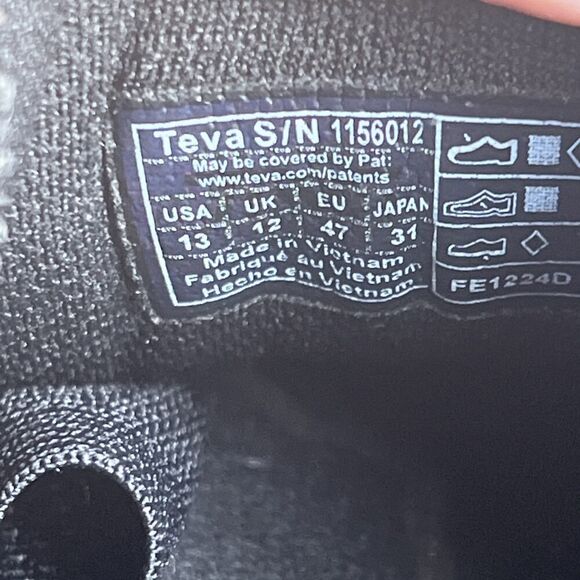 Teva Mens Size 13 Trail Winder Low Black Anthracite Lace Up Athletic Sneakers - Picture 8 of 10